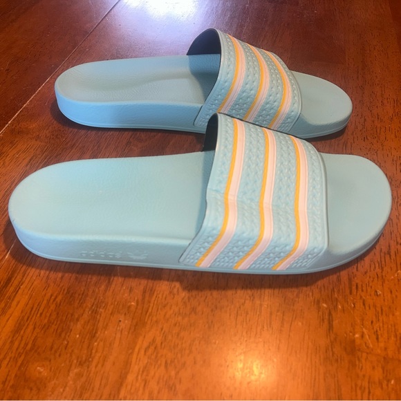 Adidas Blue Slides. NWOT - Picture 2 of 6